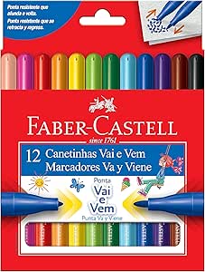 Canetinha Vai e Vem 12 Cores Faber-Castell,