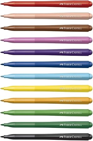 Canetinha Vai e Vem 12 Cores Faber-Castell,
