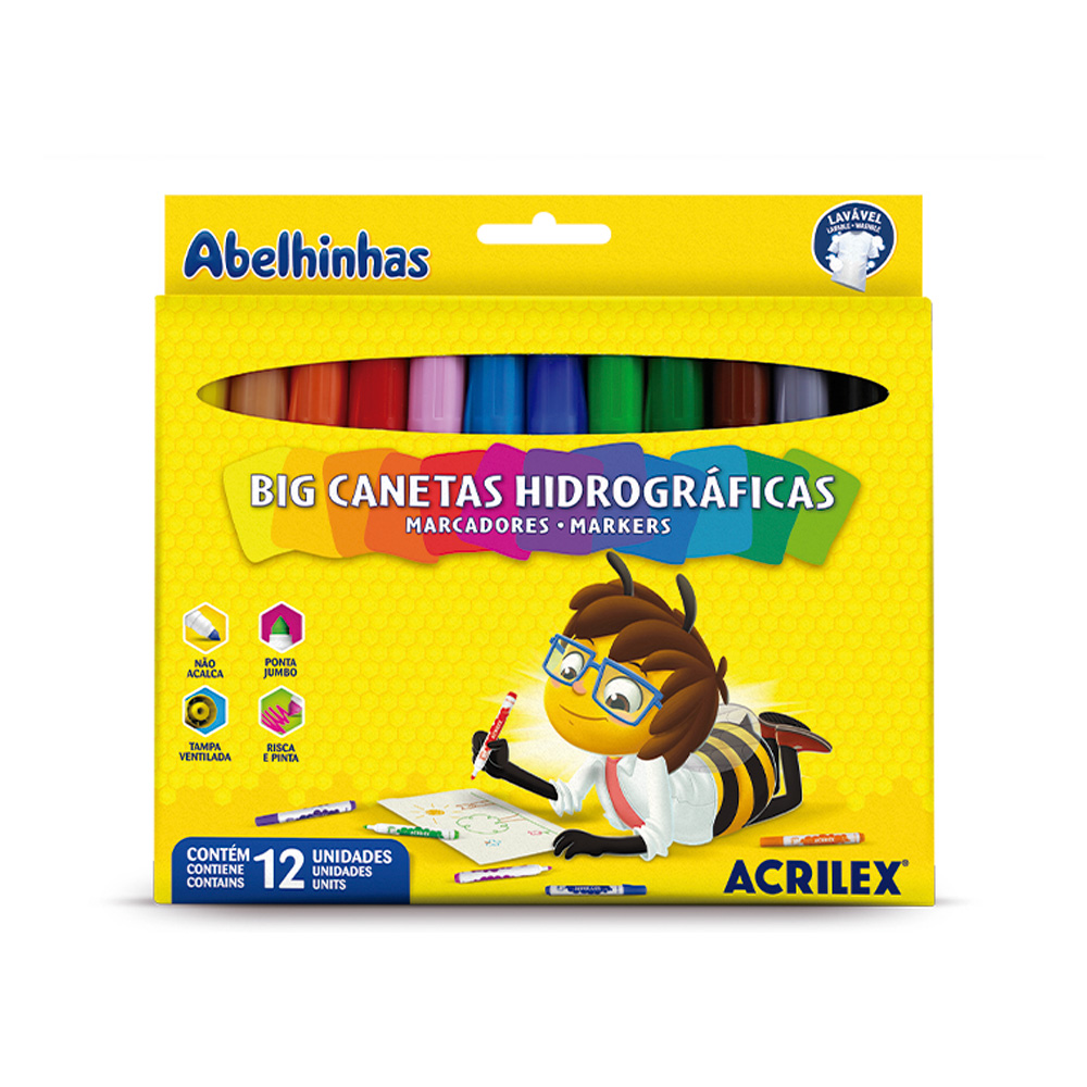 Canetinhas Hidrográficas Jumbo 12 Cores |...