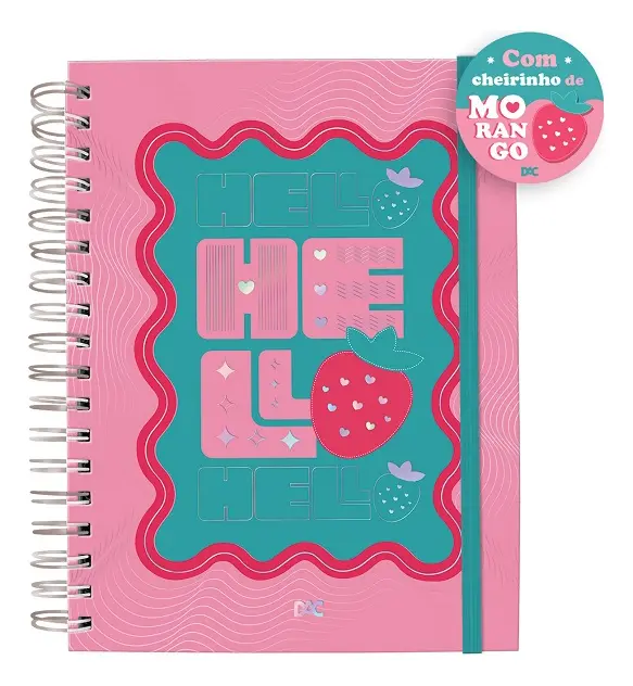 Caderno Smart Colegial Hello Morango - DAC