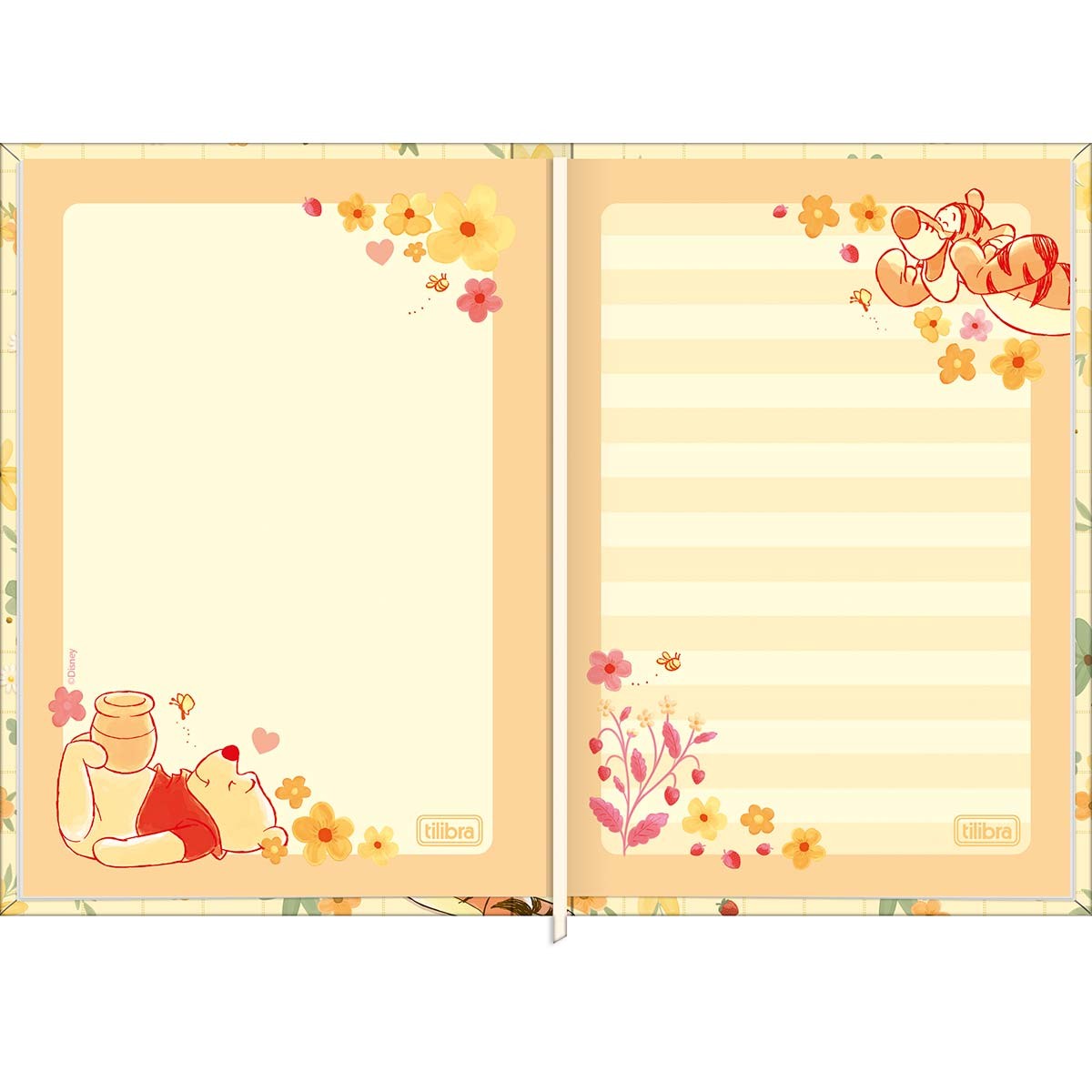 Caderneta Costurada Pooh 96 Folhas 11x15 ...