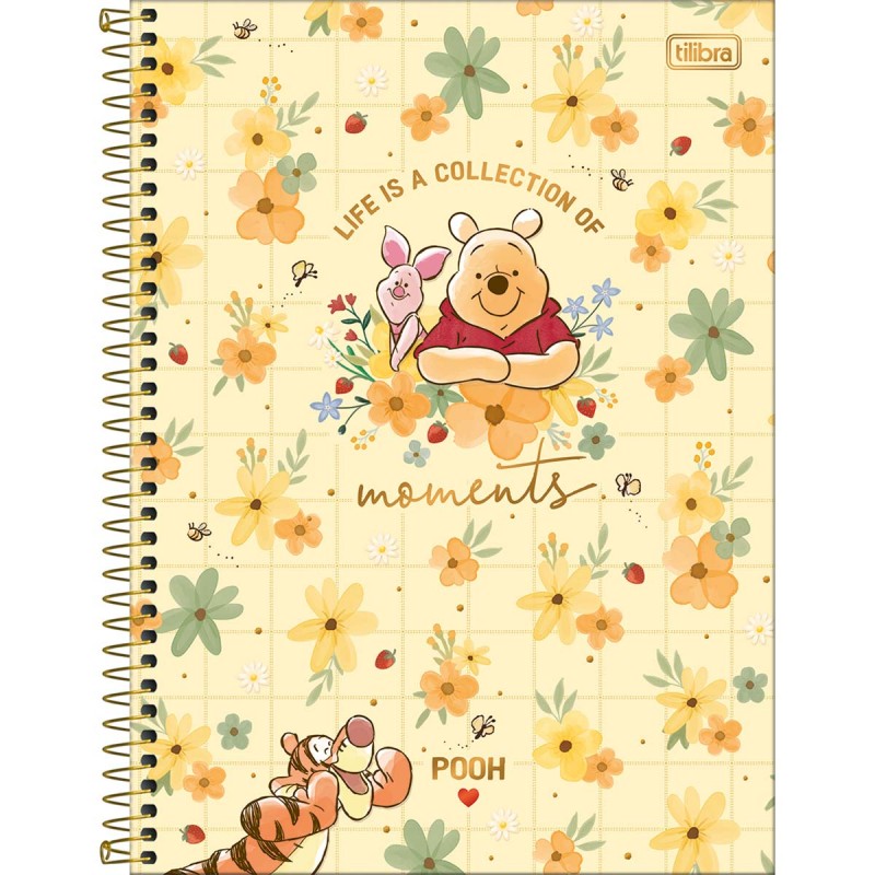 Caderno Colegial Pooh 10M 160 Folhas Tilibra