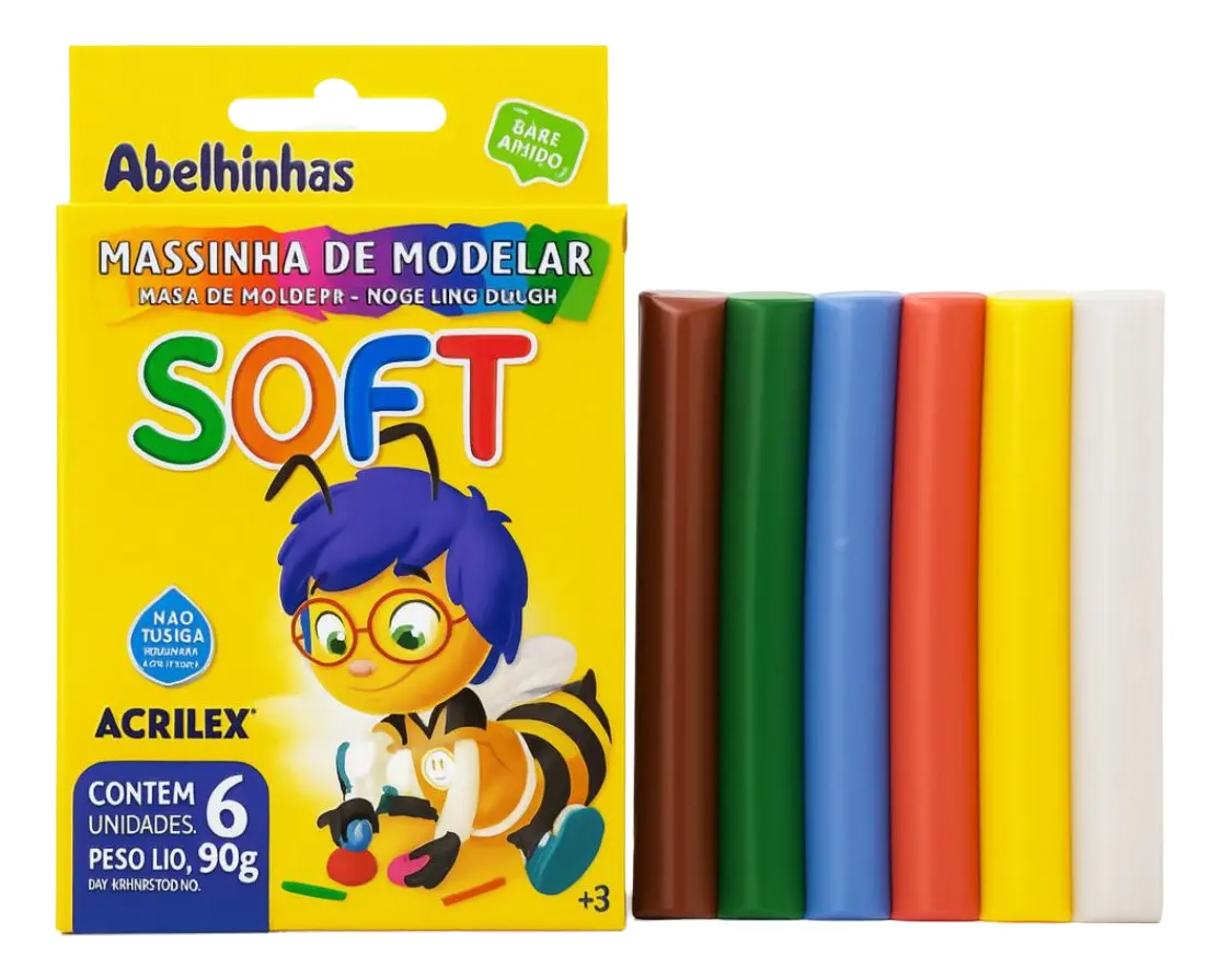 Massinha De Modelar 90g Soft 6 Cores Acrilex