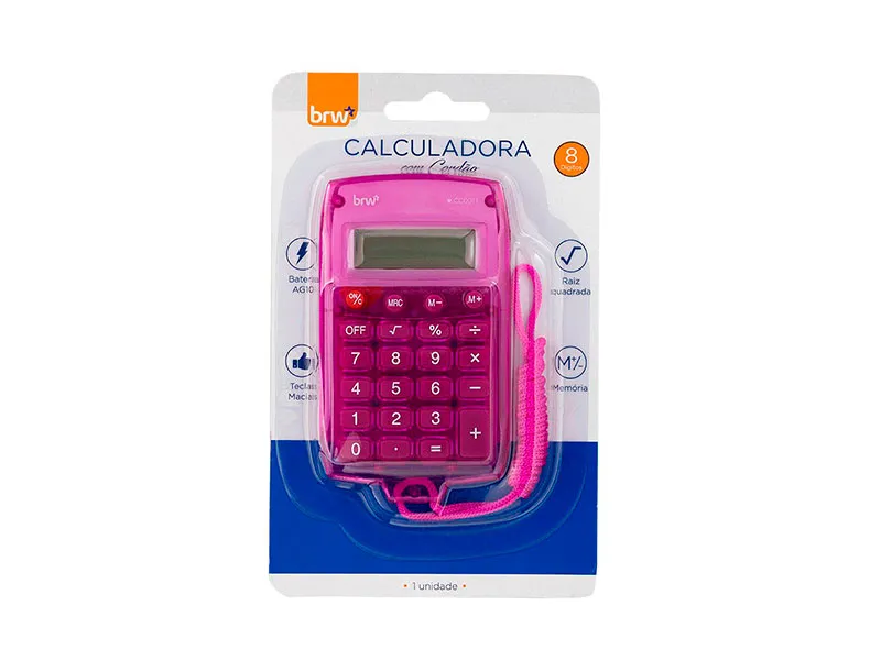 Calculadora Com Cordão 8 Digitos Rosa Cc0...