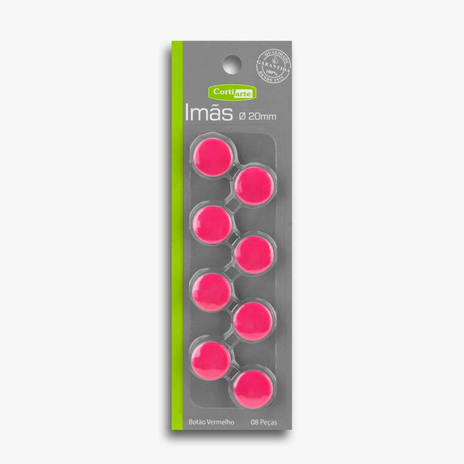 Imã botão rosa 8 peças
