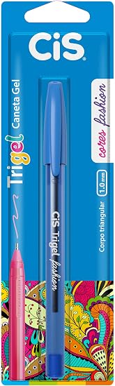 Caneta Cis Trigel Azul Fashion Ponta 1.0 ...