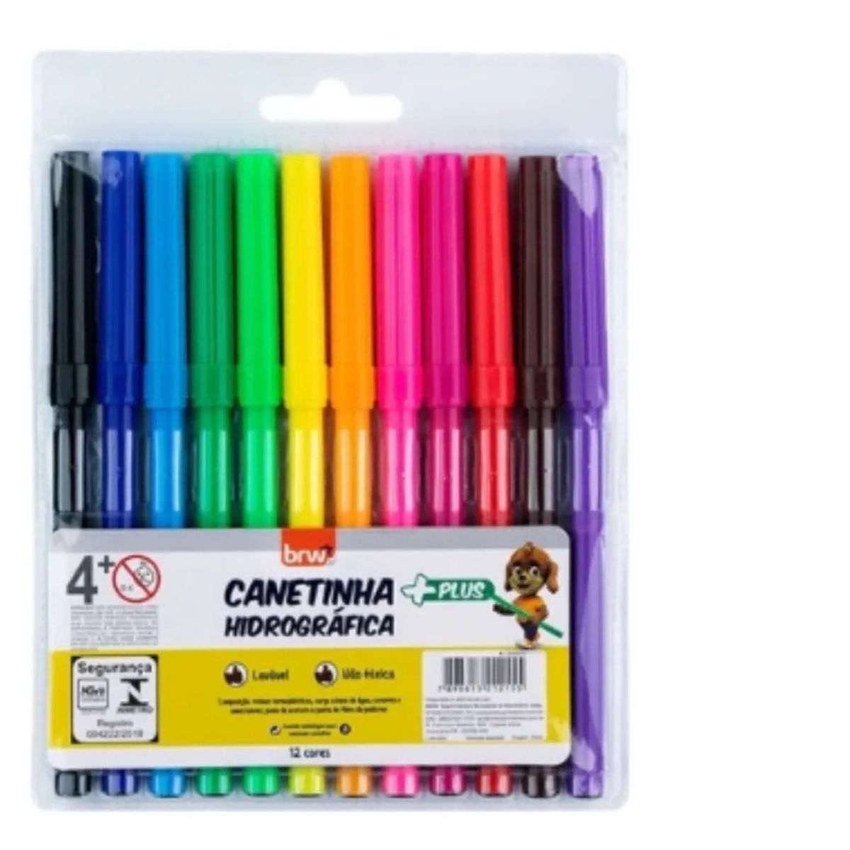 Canetinha Hidrografica Plus 12 cores BRW ...