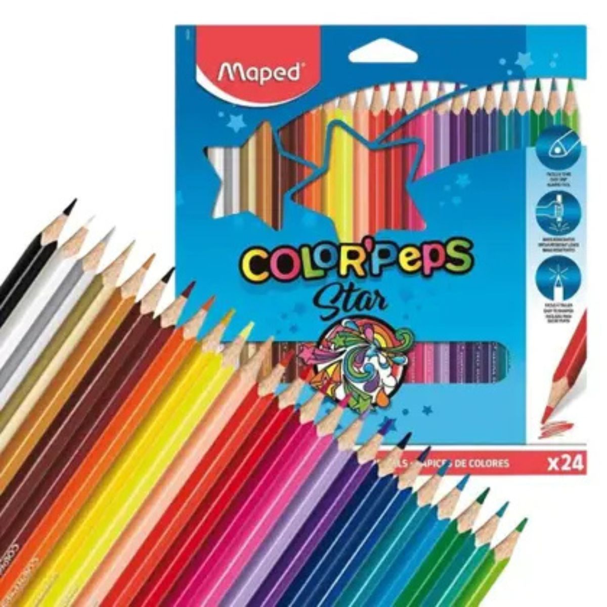 Lapis De Cor Maped Color\'peps 24 Unidad ...