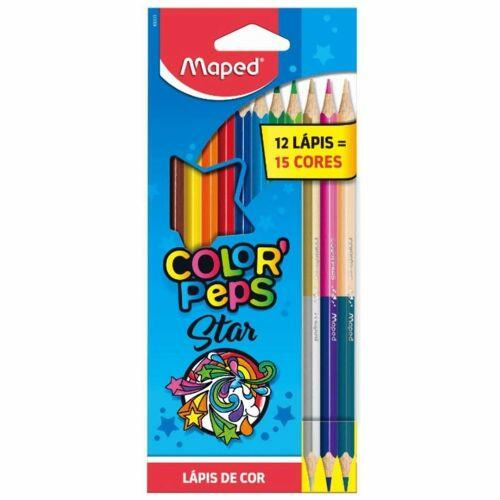 Lapis de Cor Colorpeps Star 12 cores + 3 ...