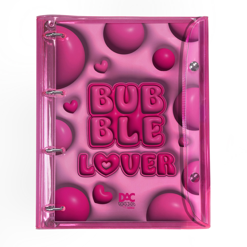 Fichario DAC Color Bubble em PVC Cristal ...