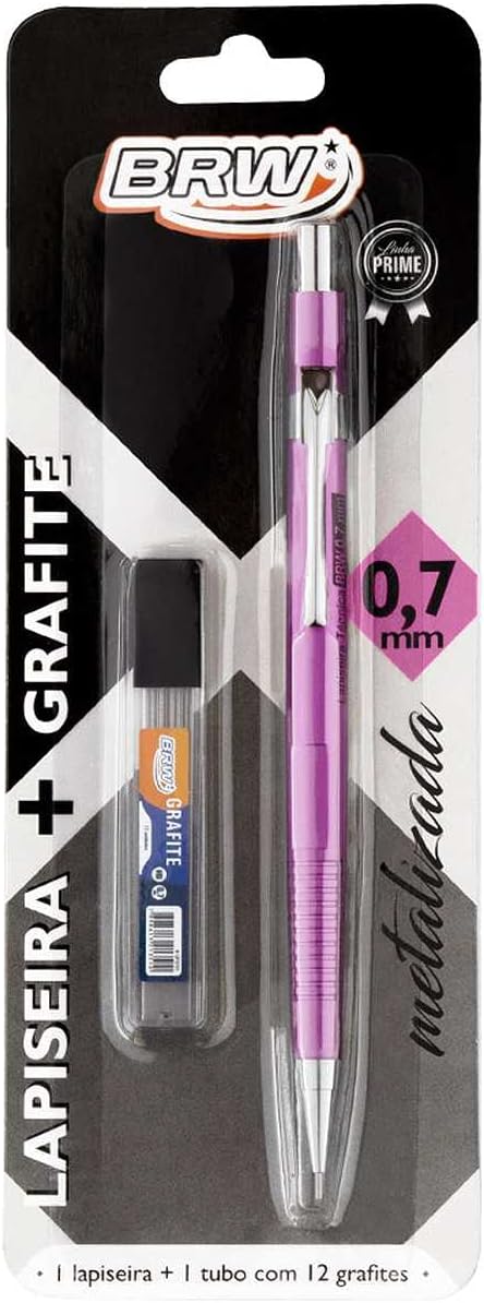 Lapiseira Tecnica 0.7mm BRW LP0706 Rosa M...