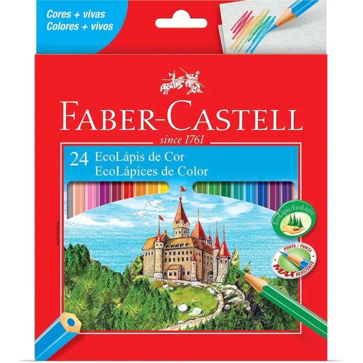 Lapis de Cor Sextavado 24 Cores, Faber-Ca...