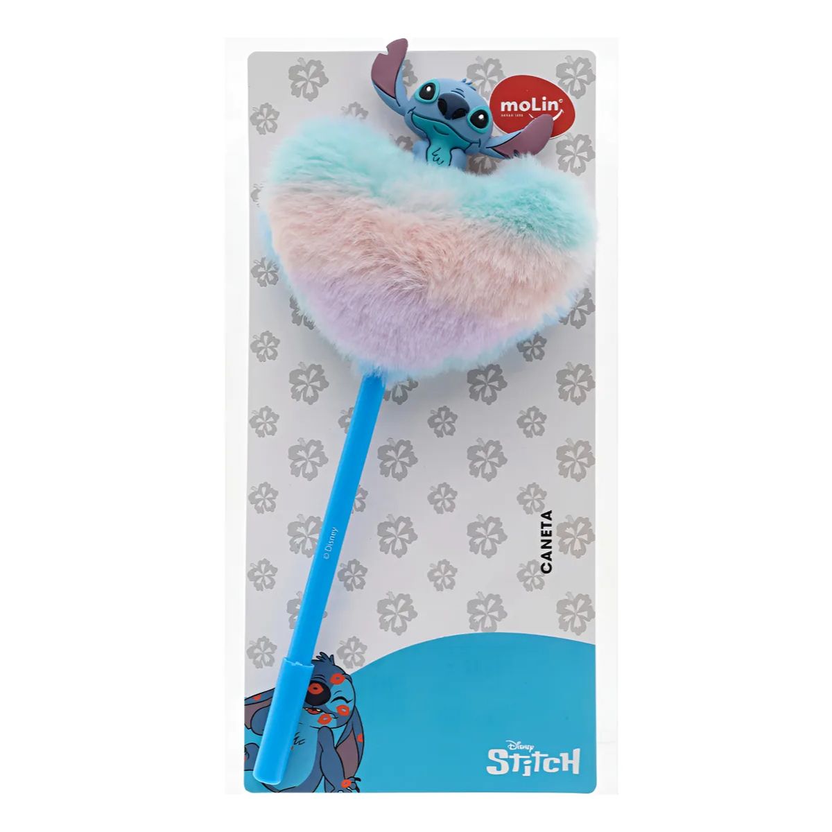 Caneta CoraÁão Pelucia Plush Disney Stitc...
