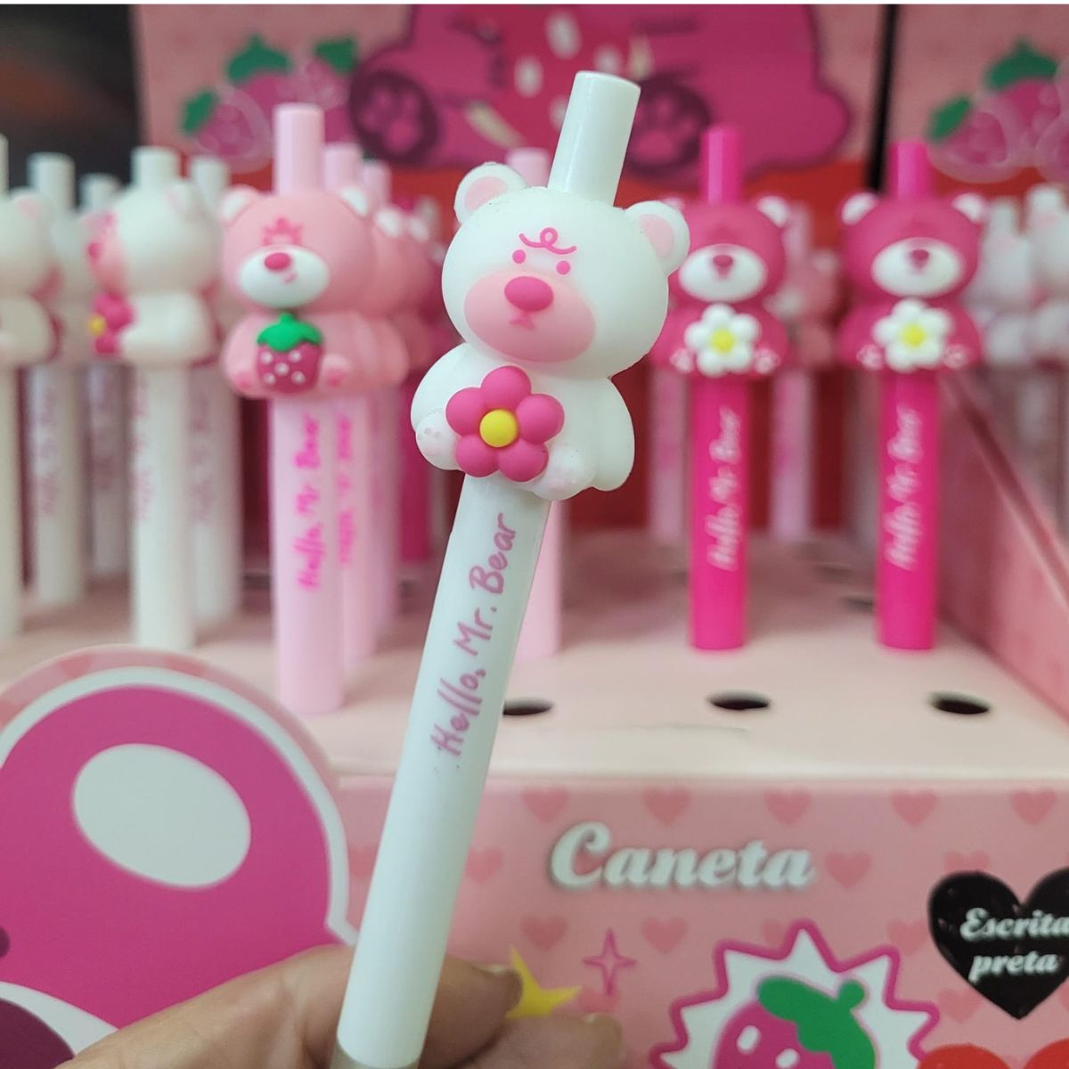Caneta Retratil Love Ursinho 0.7mm Escrit...