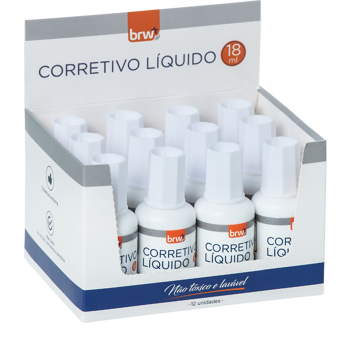 Corretivo liquido branco - 18ml - BRW - Unid