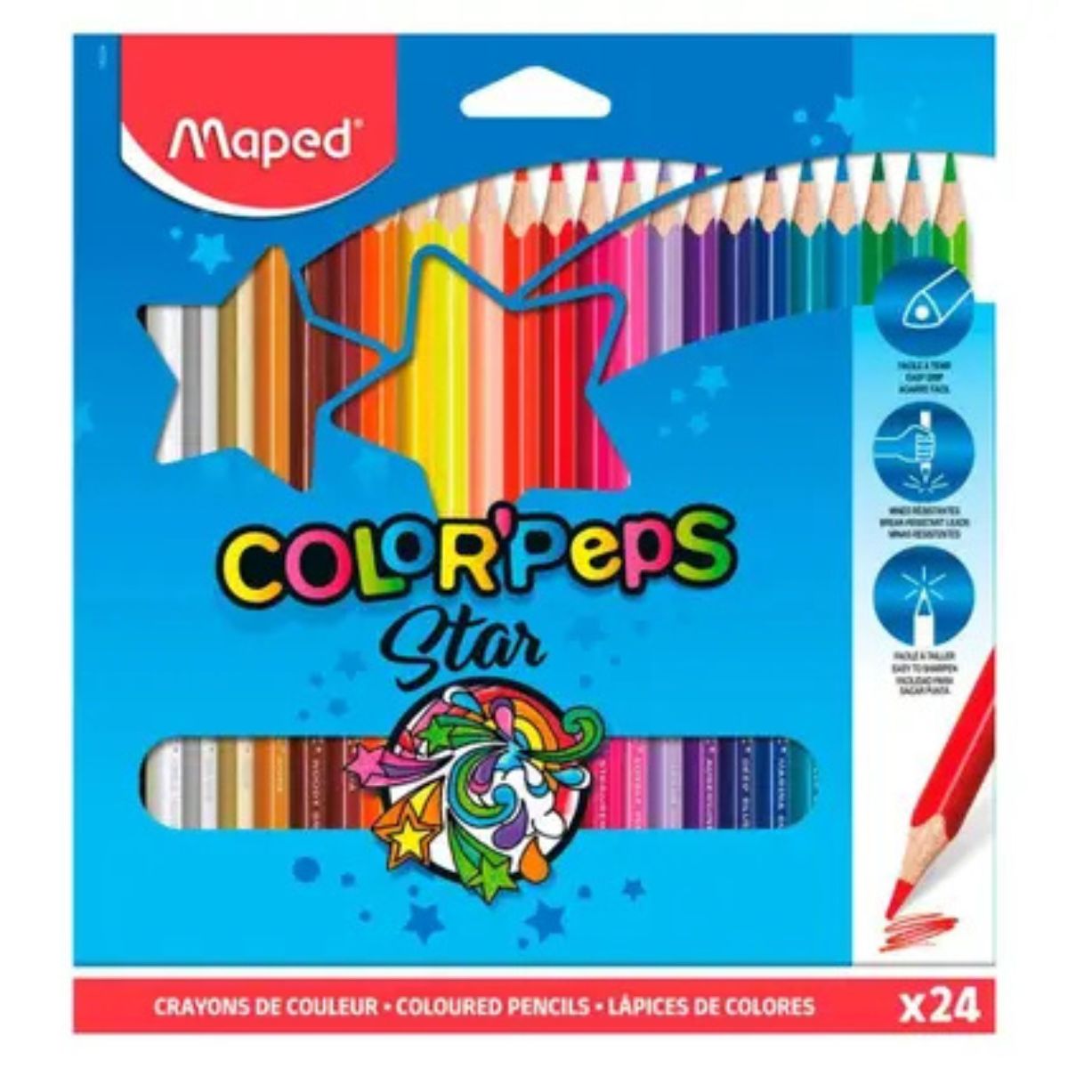 Lapis De Cor Maped Color\'peps 24 Unidad ...